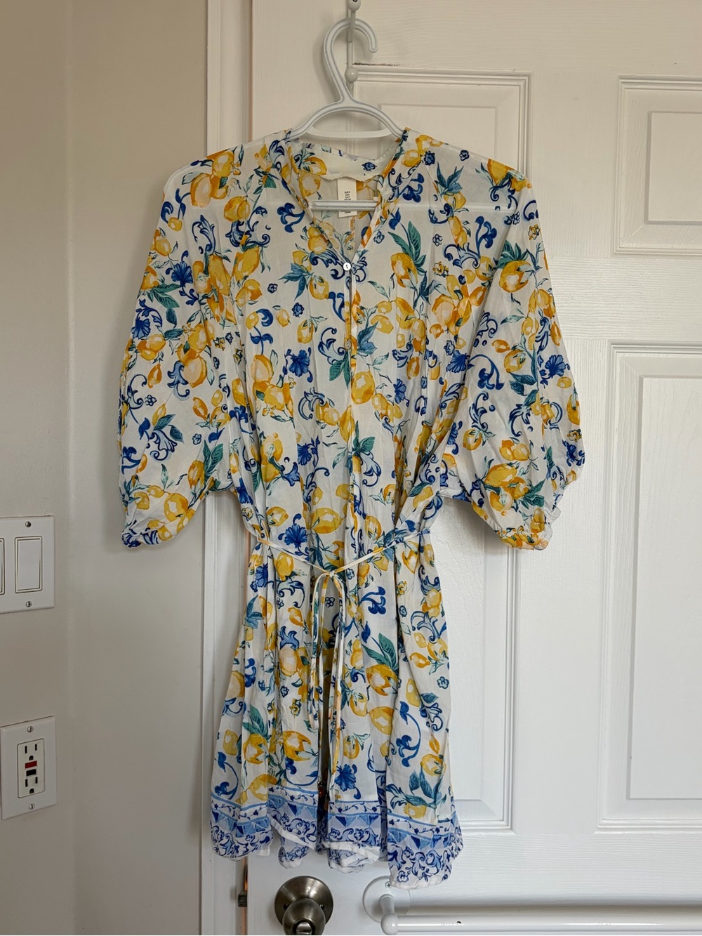 H&M Lemon Printed Mini Dress